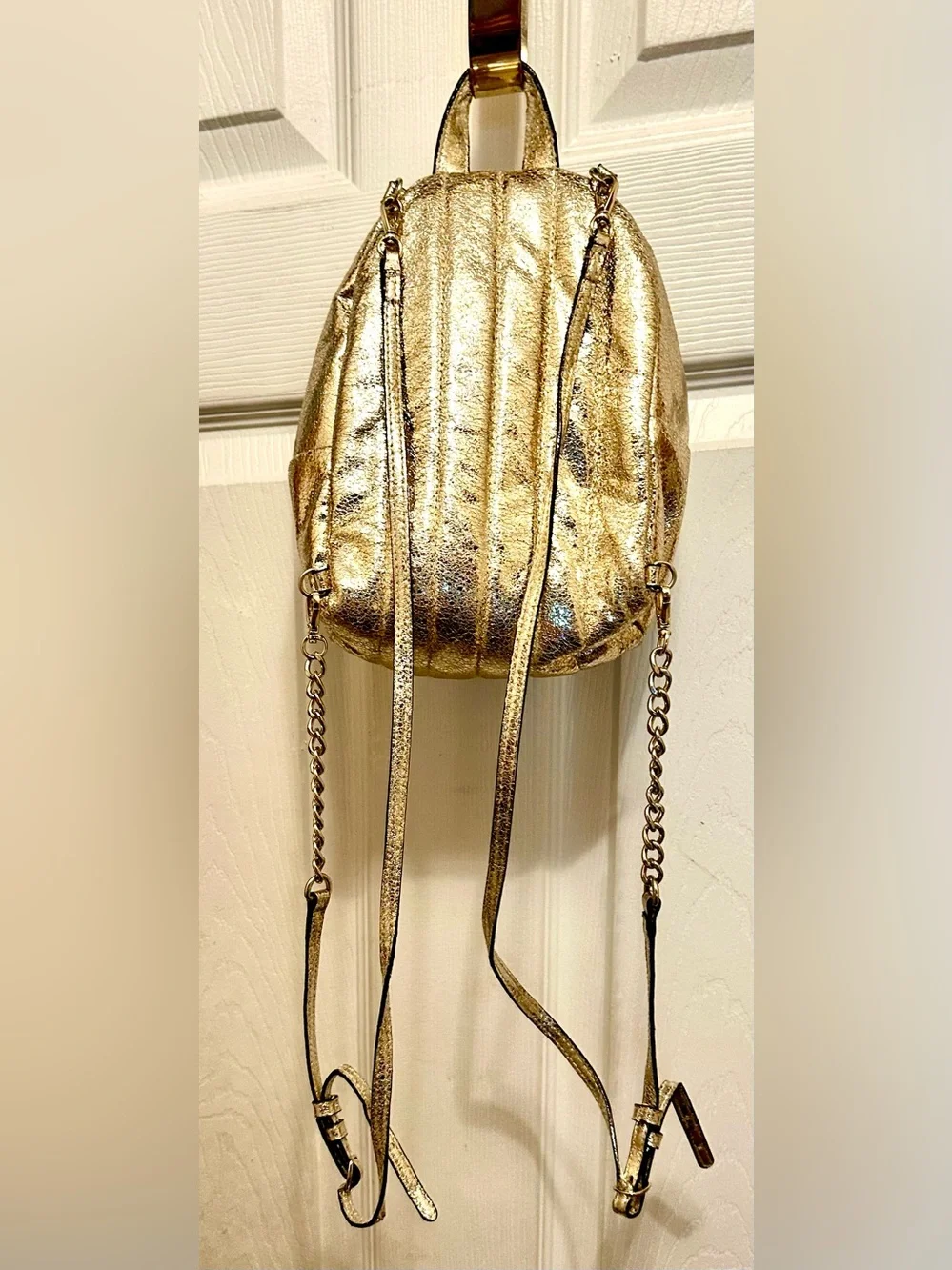 Victoria Secret Metallic Crackle Mini City Backpack